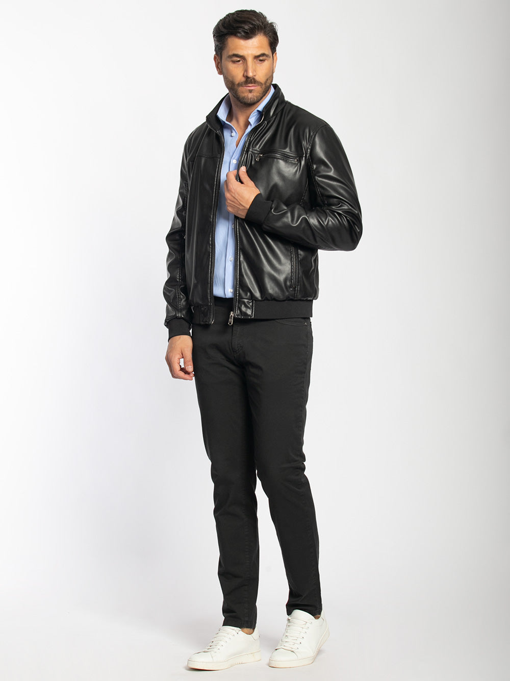 Bomber in ecopelle