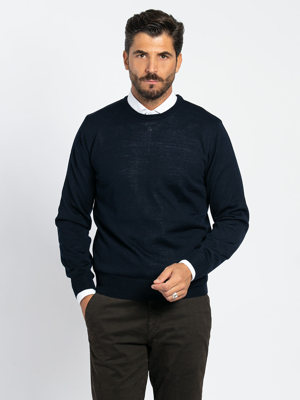 Maglia girocollo il lana merino