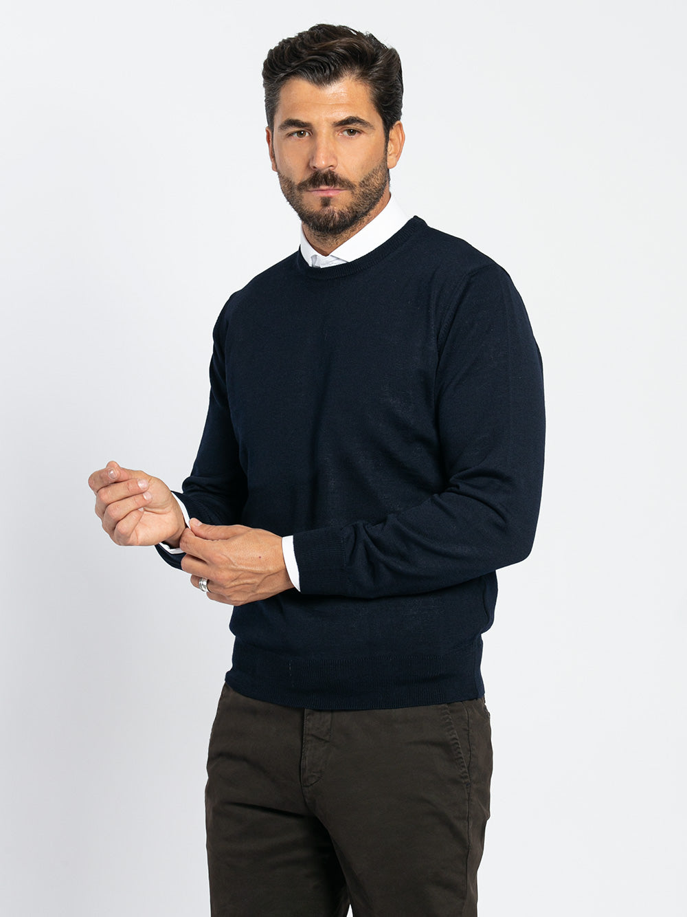 Maglia girocollo il lana merino