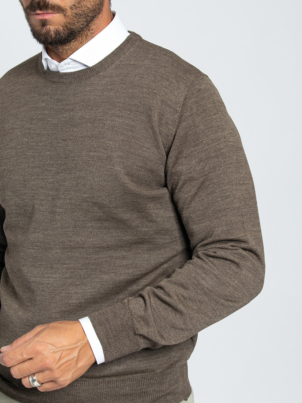 Maglia girocollo in lana merino