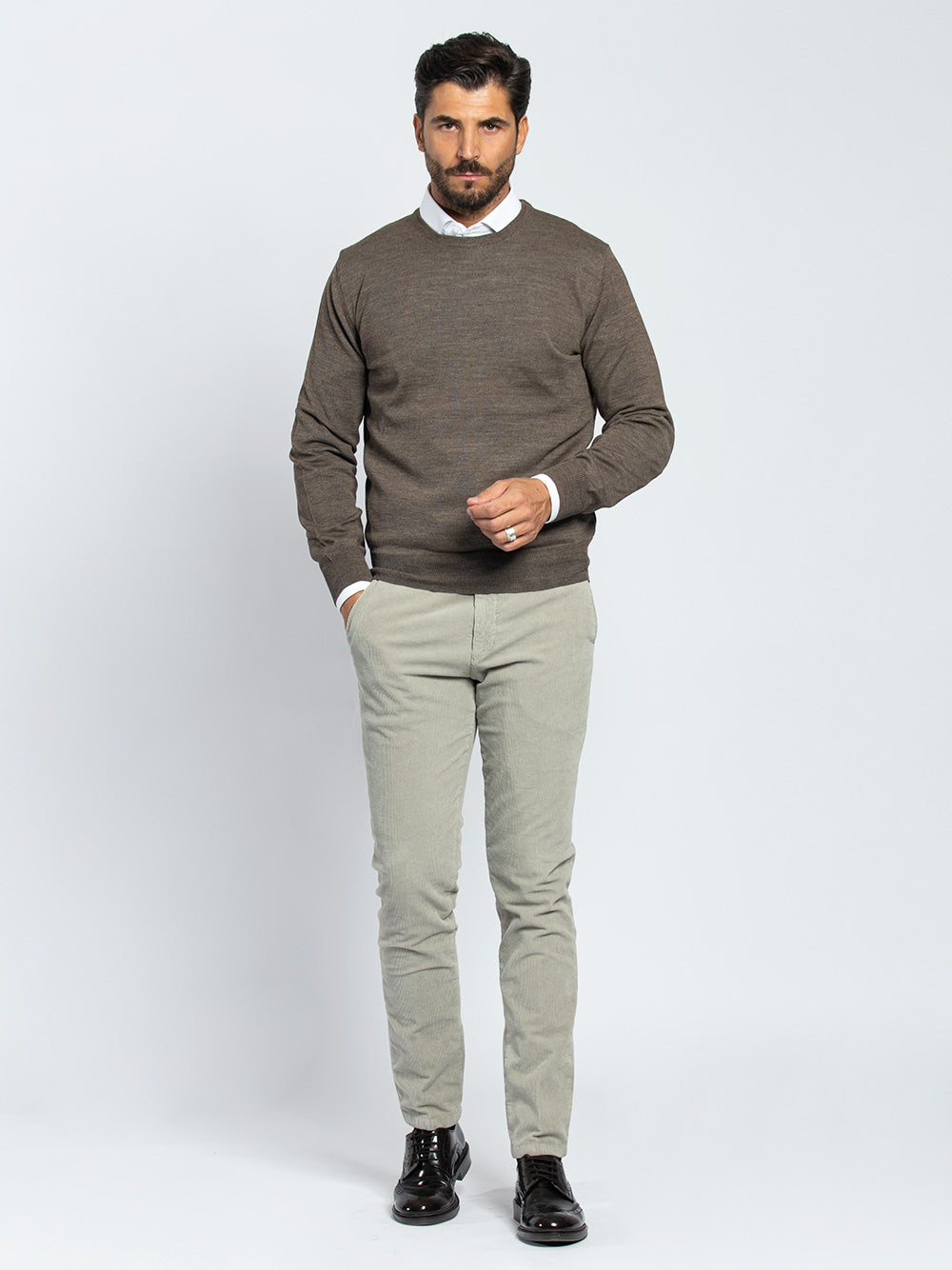 Maglia girocollo in lana merino