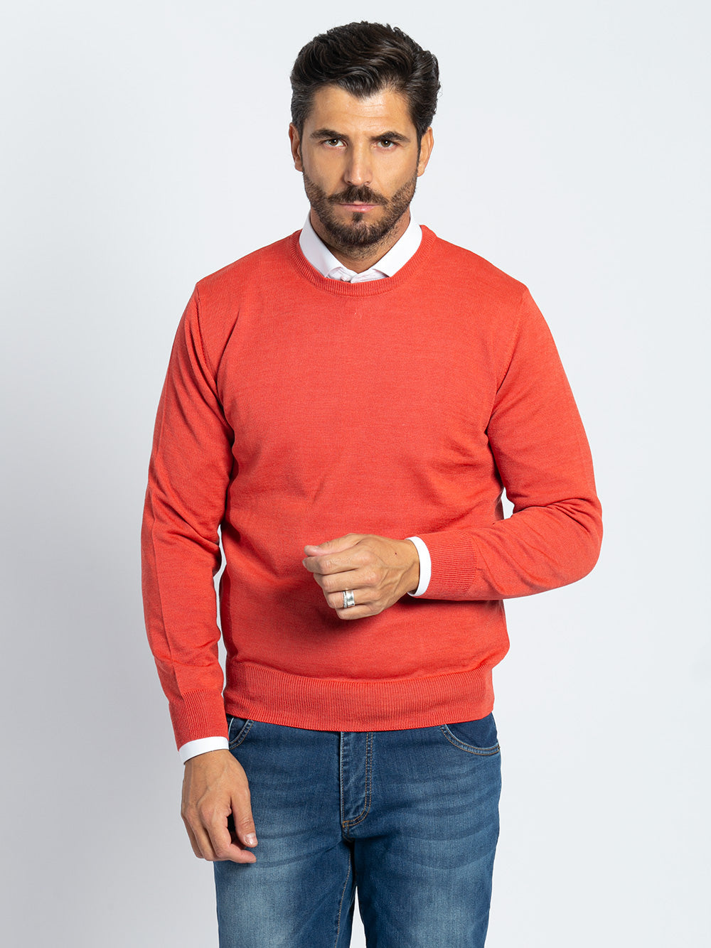 Maglia girocollo in lana merino