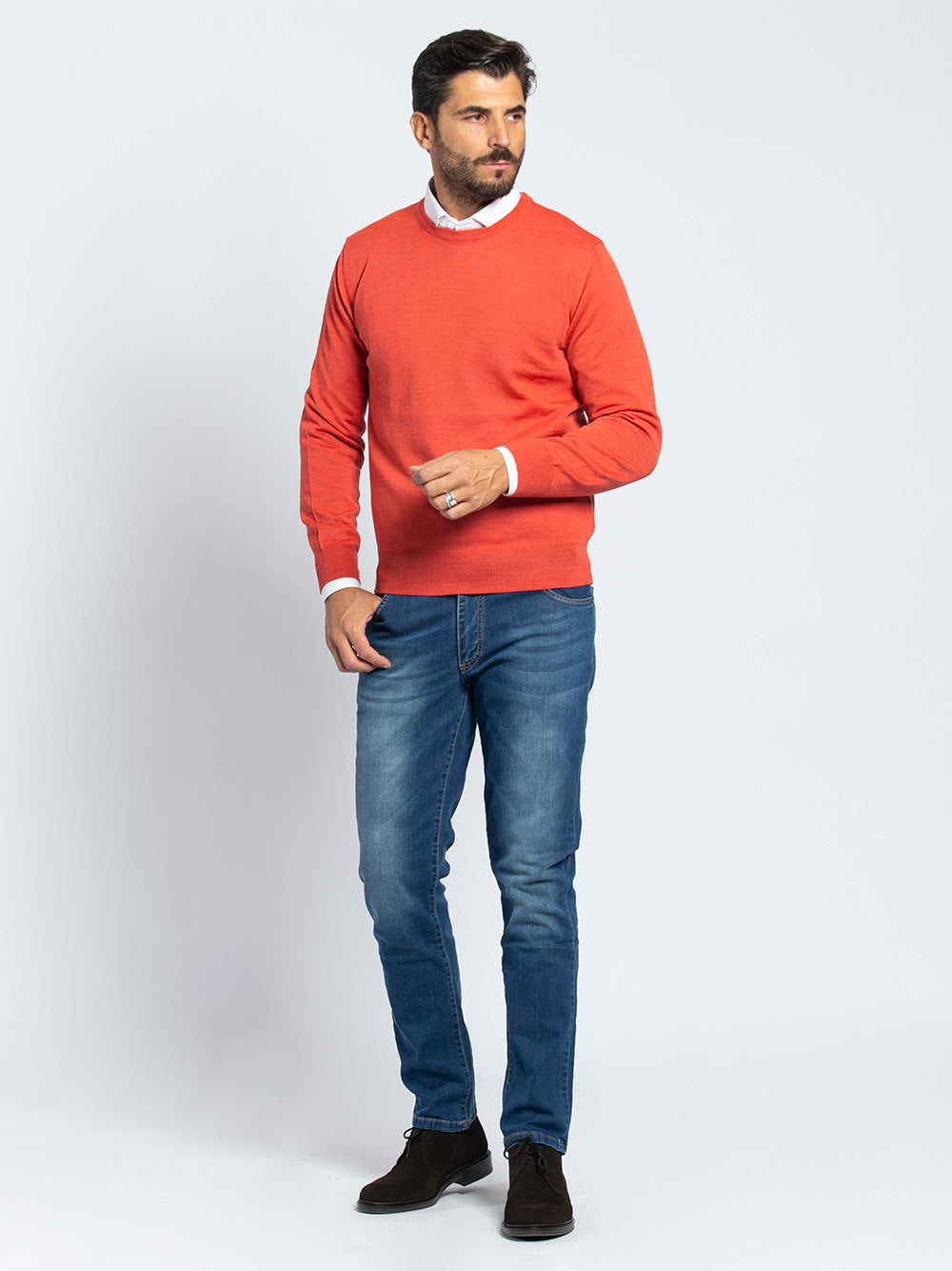 Maglia girocollo in lana merino
