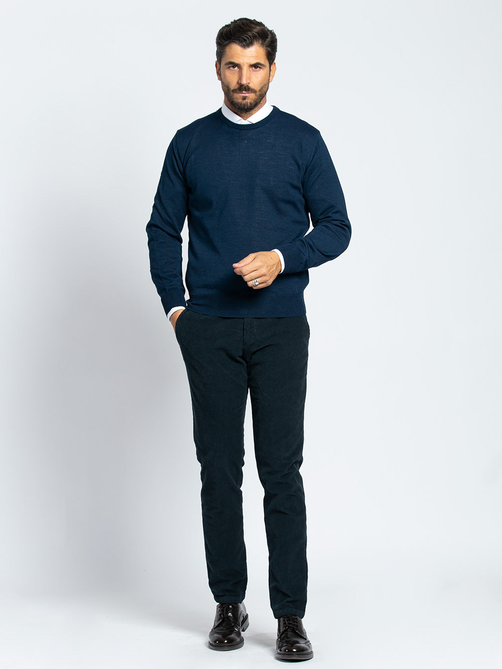 Maglia girocollo in lana merino