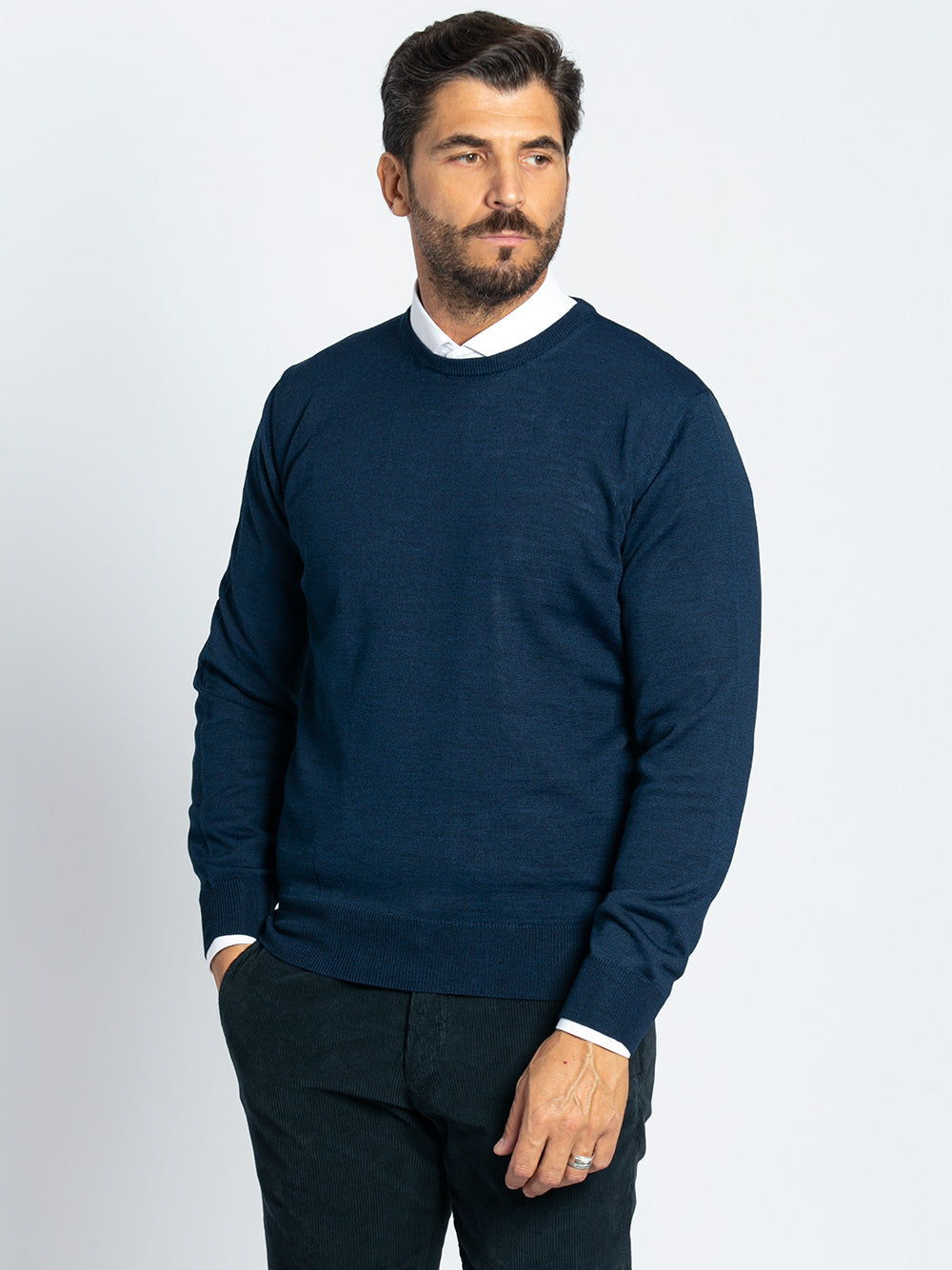 Maglia girocollo in lana merino