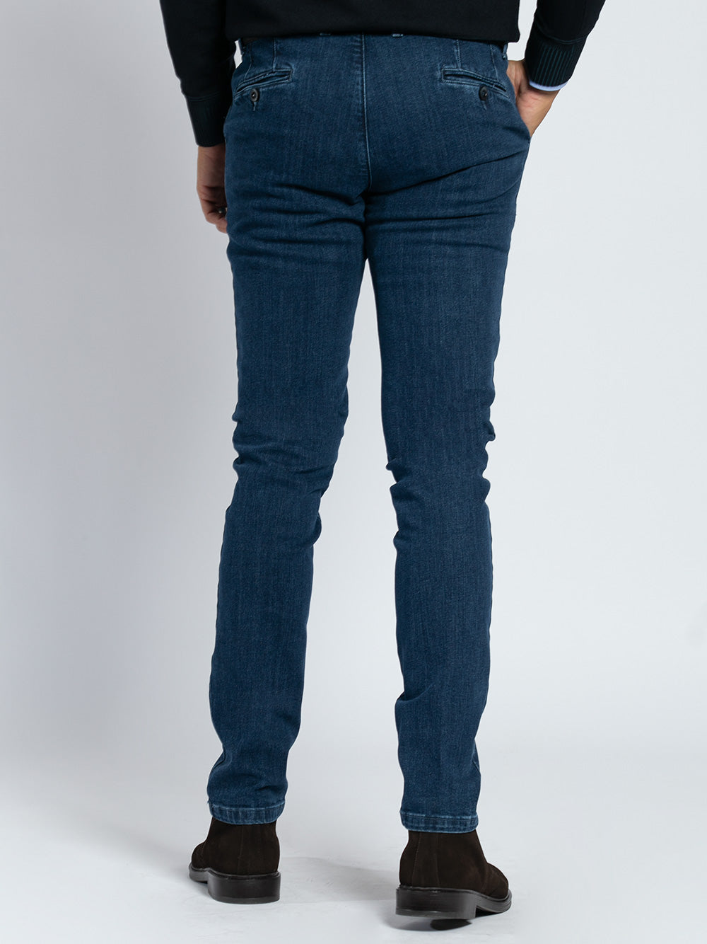 Jeans in denim elasticizzato blu scuro